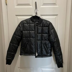 Express Faux Leather Puffer - NWT, S